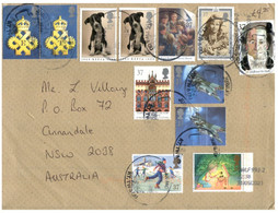 (RR 26) UK Posted To Australia (during Pandemic COVID-19) 1 Cover (23 X 17 Cm) Many Stamps - Cartas & Documentos