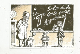 Cp, Bourses & Salons De Collections, 7 E Salon De La Carte Postale ,1987 ,Angoulême , Théme: Les écoles Et L'ensignement - Borse E Saloni Del Collezionismo