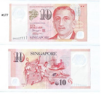 RARE !!!  Singapore $10 Dollars Portrait Series Very Lucky Repeater Number Banknote 5NG 227711 VG (#177) - Singapour