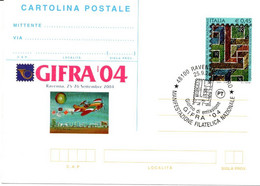 ITALIA CARTOLINA POSTALE - MANIFESTAZIONE FILATELICA NAZIONALE  GIFRA' 04 A.S. RAVENNA - Interi Postali