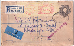 GB - 1967 - ENVELOPPE ENTIER RECOMMANDEE De LONDON => WASHINGTON (USA) Avec CONTROLE DOUANES ! - Postwaardestukken