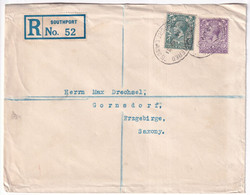 GB - 1931 - GEORGE V Sur ENVELOPPE RECOMMANDEE De SOUTHPORT => GORNSDORF ERZGEBIRGE (GERMANY) - Cartas & Documentos
