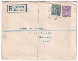 GB - 1931 - GEORGE V Sur ENVELOPPE RECOMMANDEE De SOUTHPORT => GORNSDORF ERZGEBIRGE (GERMANY) - Lettres & Documents