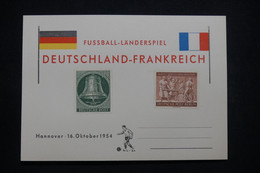 ALLEMAGNE - Carte " Fussball Länderspiel " - Hannover 1954 - L 99681 - Storia Postale