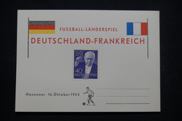 ALLEMAGNE - Carte " Fussball Länderspiel " - Hannover 1954 - L 99685 - Storia Postale