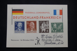 ALLEMAGNE - Carte " Fussball Länderspiel " ( Rencontre Football France / Allemangne ) - Hannover 1954 - L 99689 - Storia Postale