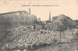 CPA 21 AUXONNE LA DEMOLITION DES REMPARTS COTE SUD - Auxonne