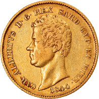 Monnaie, États Italiens, SARDINIA, Carlo Alberto, 20 Lire, 1844, Torino, TTB - Italian Piedmont-Sardinia-Savoie