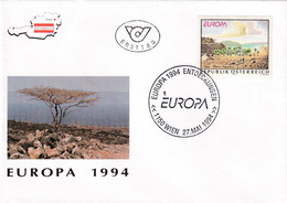 A8395- ERSTTAG, THE TELEKI-HOHNEL EXPEDITION EUROPA 1994 REPUBLIC OSTERREICH AUSTRIA USED STAMP ON COVER - Brieven En Documenten