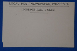 U14 CHINA BELLE CARTE RARE 1893 +POSTE LOCALE SHANGAI NEWSPAPER +CHINE NON VOYAGEE PREPAID + VOIR TAMON - Covers & Documents