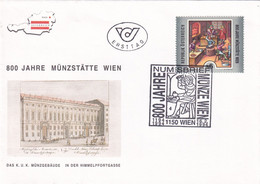 A8398- ERSTTAG,800TH ANNIVERSARY OF THE FOUNDING OF THE VIENNA MINT 1994 REPUBLIC OSTERREICH AUSTRIA USED STAMP ON COVER - Covers & Documents