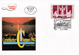 A8399- ERSTTAG,25TH ANNIVERSARY OF THE FESTIVAL WEEKS, OSSIACH 1994 REPUBLIC OSTERREICH AUSTRIA USED STAMP ON COVER - Lettres & Documents