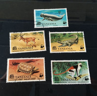 (stamp 10-6-2020) Tanzania (WWF Animal) 5 Used Stamps - - Usados