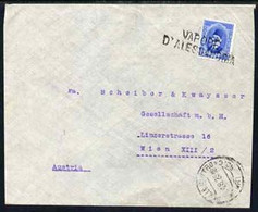 Egypt 1925 Ship Cover To Vienna, Austria Bearing Fuad 15m Cancelled By Straight Line VAPORE D'ALESSANDRIA Cachet In Blac - Unused Stamps