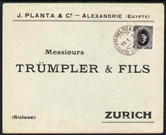 Egypt 1927 Ship Cover To Zurich, Switzerland Bearing Fuad 2m Cancelled By Lloyd Triestino Steamboat HELOUAN Date Stamp O - Nuevos