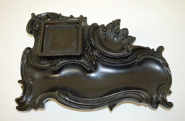 SUPPORT ENCRIER NAPOLEON III Style LOUIS XV ROCAILLE EBONITE GUTTA PERCHA XIXe COLLECTION DECO VITRINE - Tinteros