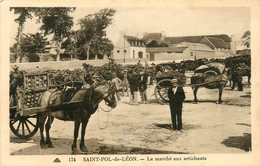 St Pol De Léon * Le Marché Aux Artichauts * Place * Foire Marchands Attelage - Saint-Pol-de-Léon