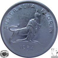 LaZooRo: Australia 1 Florin 1954 XF/UNC - Silver - Florin