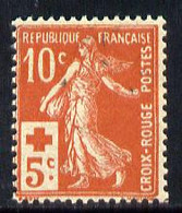 France 1914 Red Cross Fund 10c + 5c Red Mounted Mint SG352 - Other & Unclassified