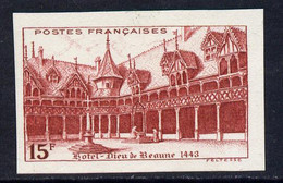 France 1941 Views 15c Imperf Colour Trial In Brown-red Mounted Mint As SG 700 - Sonstige & Ohne Zuordnung