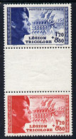 France 1942 Tricolour Legion Set Of 2 In Se-tenant Gutter Pair U/m As SG 769-70 - Autres & Non Classés