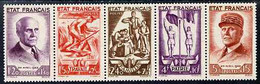 France 1943 National Relief Fund Strip Of 5 Lightly Mounted Mint (3 Stamps U/m) SG 784a - Sonstige & Ohne Zuordnung
