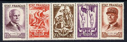 France 1943 National Relief Fund Strip Of 5 Mounted Mint SG 780a - Autres & Non Classés