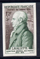 France 1954 Stamp Day 12f+3f (Lavallette) Imperf In Issued Colours Mounted Mint Yv 969 As SG 1202 - Unclassified