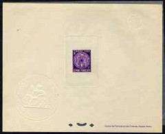 French Guiana 1947 Postage Due 3f Bright-violet Epreuves Deluxe Proof Sheet In Issued Colour With Official French Coloni - Other & Unclassified