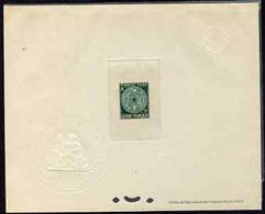French Guiana 1947 Postage Due 10f Emerald Epreuves Deluxe Proof Sheet In Issued Colour With Official French Colonies Im - Autres & Non Classés