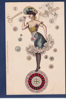 CPA Monaco Monte Carlo Jeu Casino Circulé Femme Woman Art Nouveau - Monte-Carlo