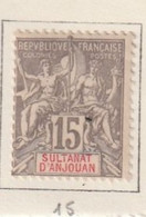 Anjouan N° 15  Avec Charniére * - Unused Stamps