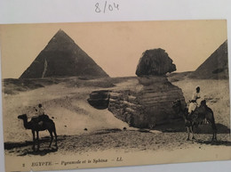 Cpa Egypte Pyramide Et Le Sphinx, éd LL, (aux Musées D'Europe,éd Moutet - Pirámides