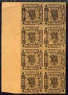 Germany - Bergedorf 1861-67 4s Imperf Forgey Block Of 8 (2x4) Unused, Some Surface Damaged But Most Attractive With FALS - Bergedorf