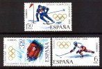 ESPAÑA 1968 - JUEGOS OLIMPICOS DE INVIERNO EN GRENOBLE - EDIFIL 1851-1853 - YVERT 1504-1506 - Winter 1968: Grenoble