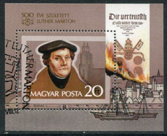 HUNGARY 1983 Luther Quincentenary Block Used.  Michel  Block 165A - Blocks & Sheetlets