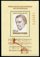 HUNGARY 1982 Kodaly Centenary Block MNH / **.  Michel Block 160 - Hojas Bloque