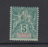 Anjouan, Scott 4 (Yvert 4), MHR (paper HR) - Unused Stamps