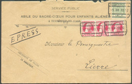 N°74(3)-83 Obl. Ferroviaire De TESSENDERLOO N°1 sur Lettre Exprès du 5-IV-1912 Vers Lierre. TB Frappes. - Superbe - 1825 - 1905 Thick Beard