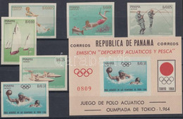 ** 1964 Tokiói Olimpia Vágott Sor Mi 740-745 + Blokk Mi 22 - Sonstige & Ohne Zuordnung