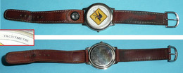 Rare Montre à Quartz, Tachymètre Boussole, Bracelet Cuir, Kangourou - Advertisement Watches