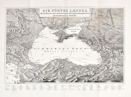 1877 Die Pontus Laender. Reliefkarte Der Laender Am Schwarzen Meere. Bp., 1877, Grill, Német Nyelvű Fekete Tenger Térkép - Autres & Non Classés