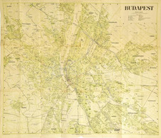 Budapest Térképe, 1:25 000, Klösz Gy. és Fia Térképészeti Műintézet, Szakadással, 75×88 Cm - Sonstige & Ohne Zuordnung