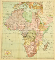 Cca 1920-1930 Afrika Politikai Térképe, 1:20.000,000, Tervezte: Kogutowicz Manó, Bp., Magyar Földrajzi Intézet, 50x46 Cm - Sonstige & Ohne Zuordnung