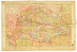 1942 Magyarország Politikai Térképe, 1:2 500 000, M. Kir. Honvéd Térképészeti Intézet, Foltokkal, Szakadásokkal, Ragaszt - Sonstige & Ohne Zuordnung