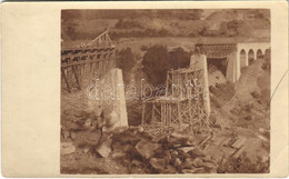 * T3 1915 Csorbadomb, Cserbin, Shcherbyn; Viadukt, Vasúti Híd újjáépítése Júliusban Az Uzsoki-szorosban állványzattal és - Unclassified