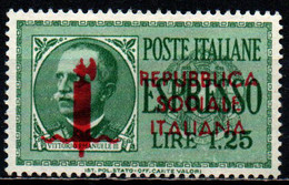 ITALIA RSI - 1944 - EFFIGIE DEL RE VITTORIO EMANUELE III CON SOVRASTAMPA - SENZA GOMMA - Poste Exprèsse