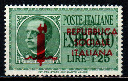 ITALIA RSI - 1944 - EFFIGIE DEL RE VITTORIO EMANUELE III CON SOVRASTAMPA - SENZA GOMMA - Eilsendung (Eilpost)