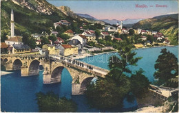 T2/T3 1915 Konjic, Bridge, Mosque + "M. Kir. 30. Népf. Gy. Ezr. I. Zlj. Gépfegyverosztag Parancsnokság" (EK) - Unclassified