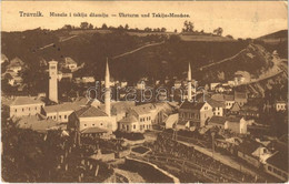 * T2/T3 1918 Travnik, Musala I Tekija Dzamija / Uhrturm Und Tekija-Moschee / Clock Tower, Mosque (Rb) - Unclassified